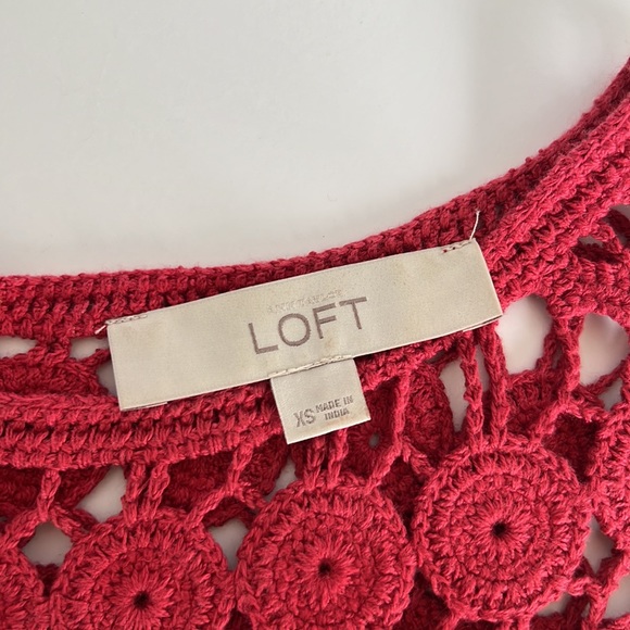 🎈SALE🎈Loft Red Crochet Swing Dress - Picture 7 of 9